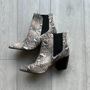Pink Lily Snakeskin Booties Size 10